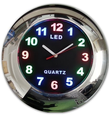 Creative Motion LED Clock with Chrome Frame, 12-Inch