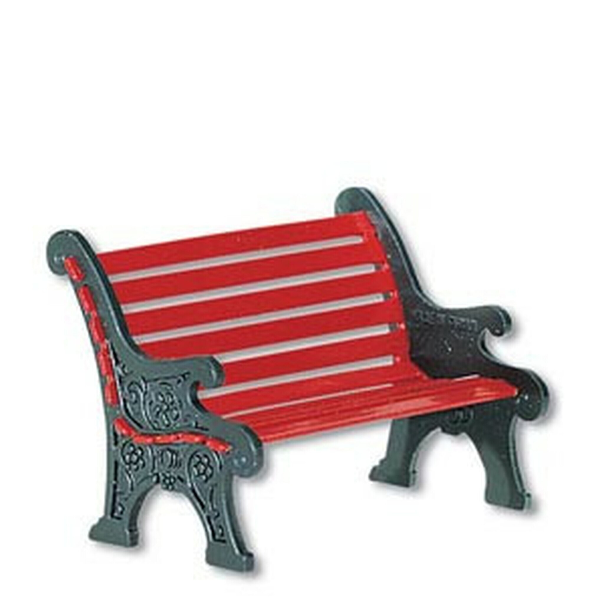 Department 56 Snow Village "Red Wrought Iron Park Bench" Accessory #56.56445