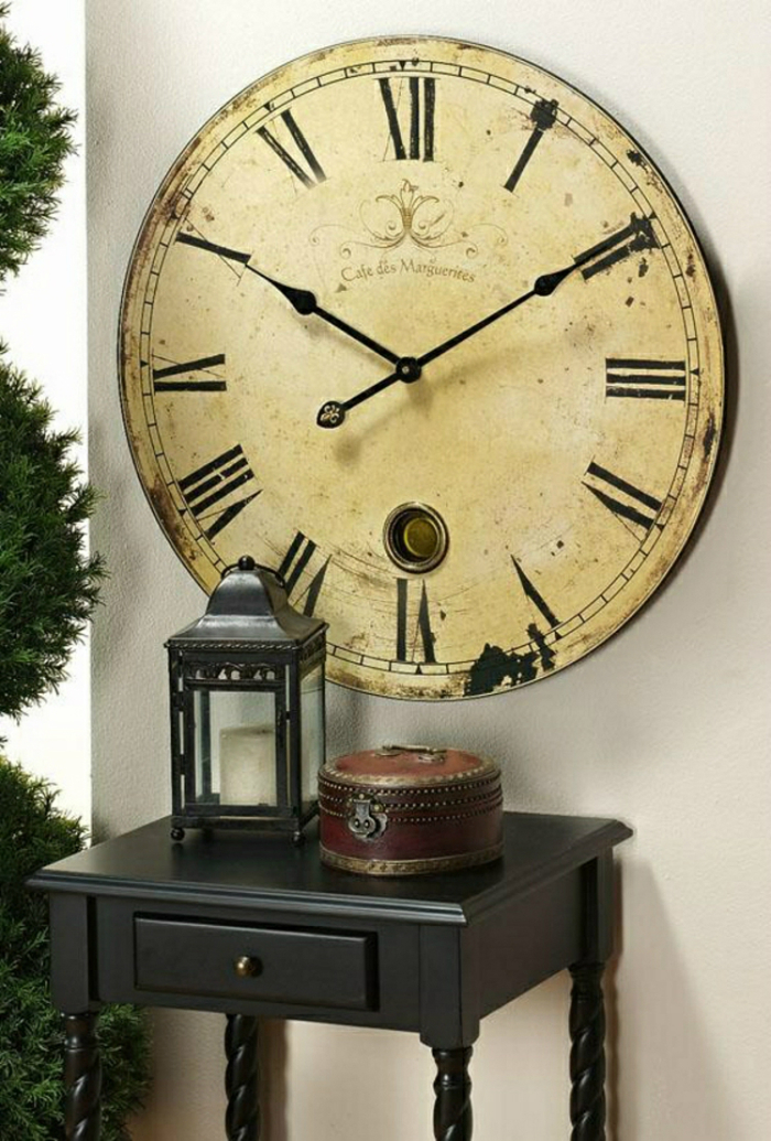 Large Kitchen Wall Clocks Foter   Large Cream Clock 