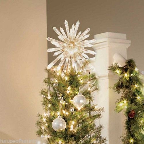 Lighted crystal tree topper