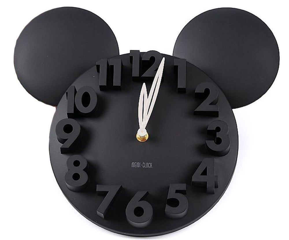 LOHOME (TM) Modern Design Value Fashion Creative Multi-color Mickey Mouse Cartoon 3D Digital Wall Clock Children' s Room Lovely Watch Prefect for Kids Bedroom Decoration Candy-color Gifts (Black)