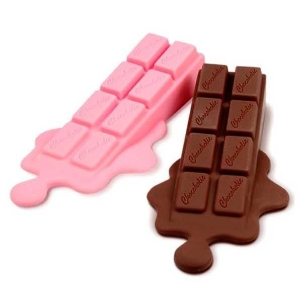 Novelty melting chocolate silicone rubber door stop stopper wedge brown