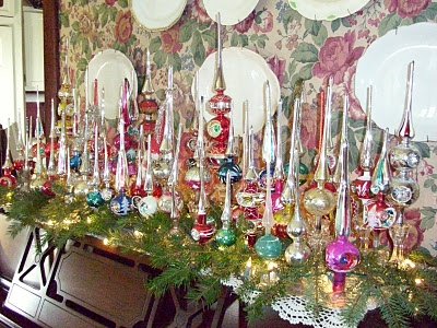 lot of vintage Christmas decorations, angel hair tree toppers