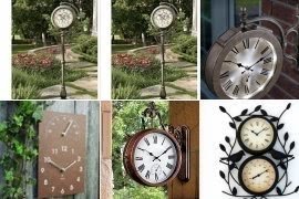 Outdoor wall clock and thermometer
