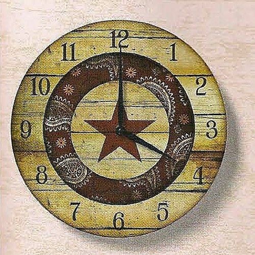 Rodeo cowboy western barn star wall clock home decor