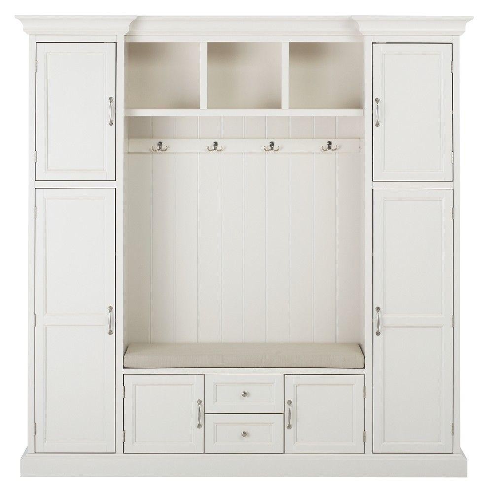 Royce All in one Mudroom, 81"Hx79"Wx17"D, POLAR WHITE