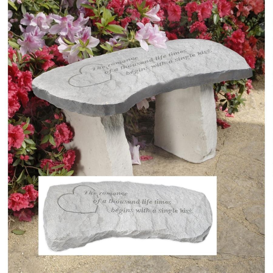 Single Kiss Cast Stone Memorial Garden Bench