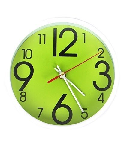 The Quirky Lime Round Wall Clock with White Rim
