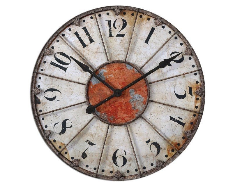 Uttermost ellsworth clock in crackled ivory