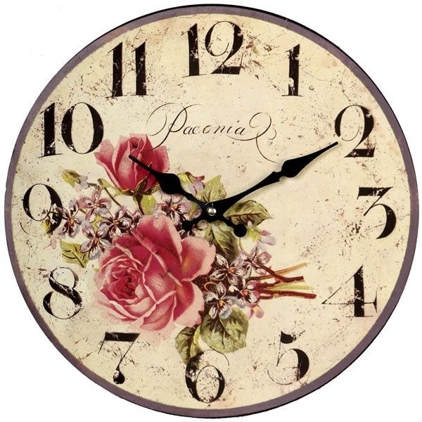 Rose, 12 Art Beauty Round Wall Clock Decorative/Vintage Style 