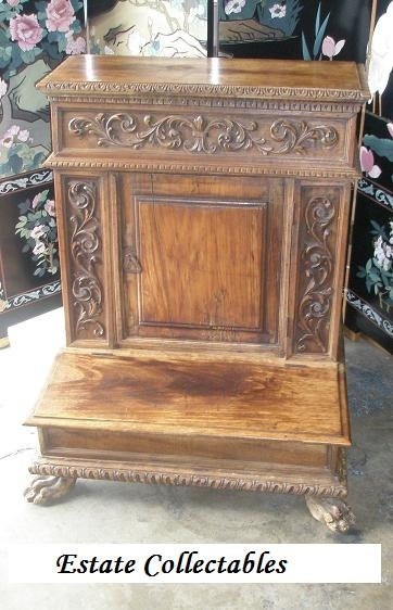 Antique primitive italian kneeling prayer bench chair
