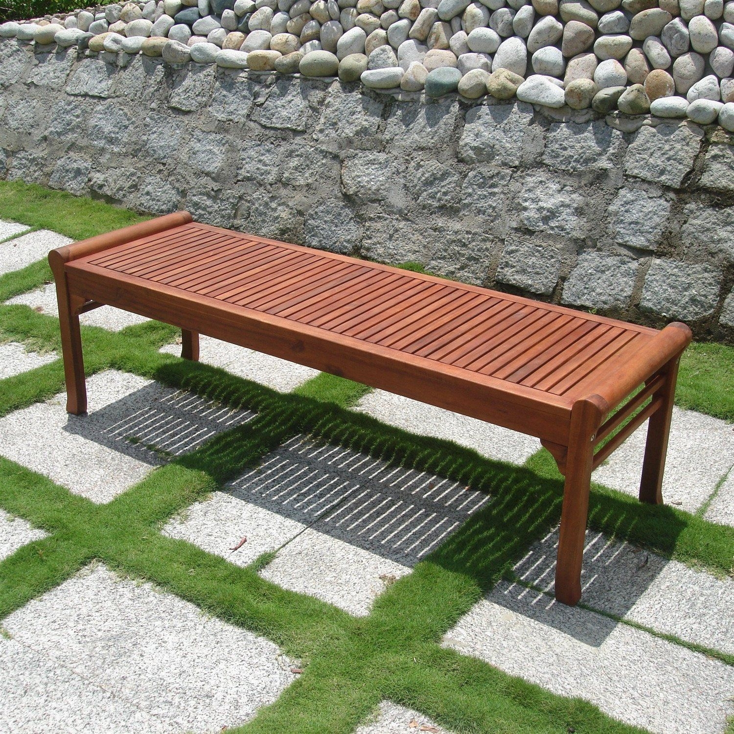 Backless outdoor bench