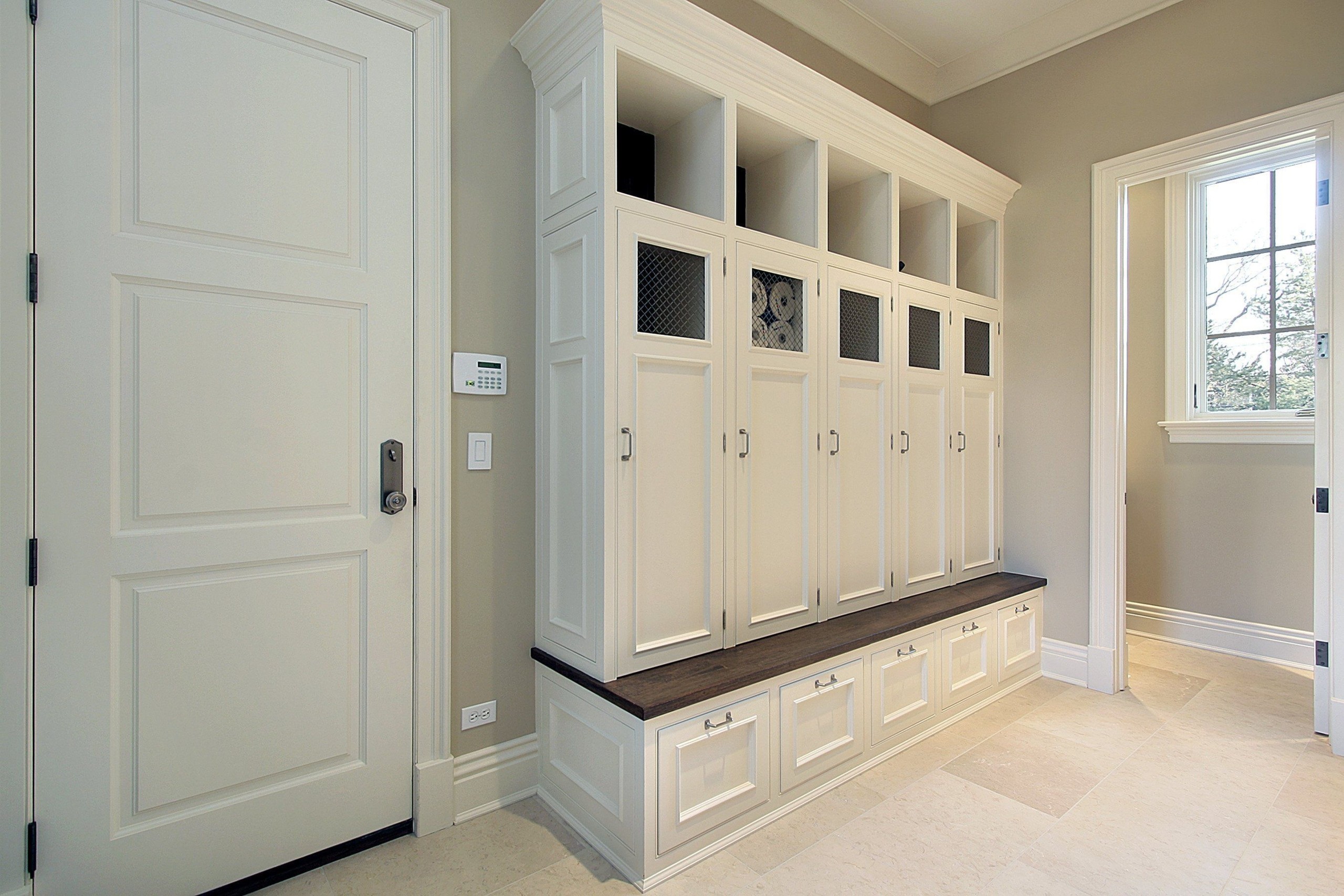 Built in storage cabinets with doors