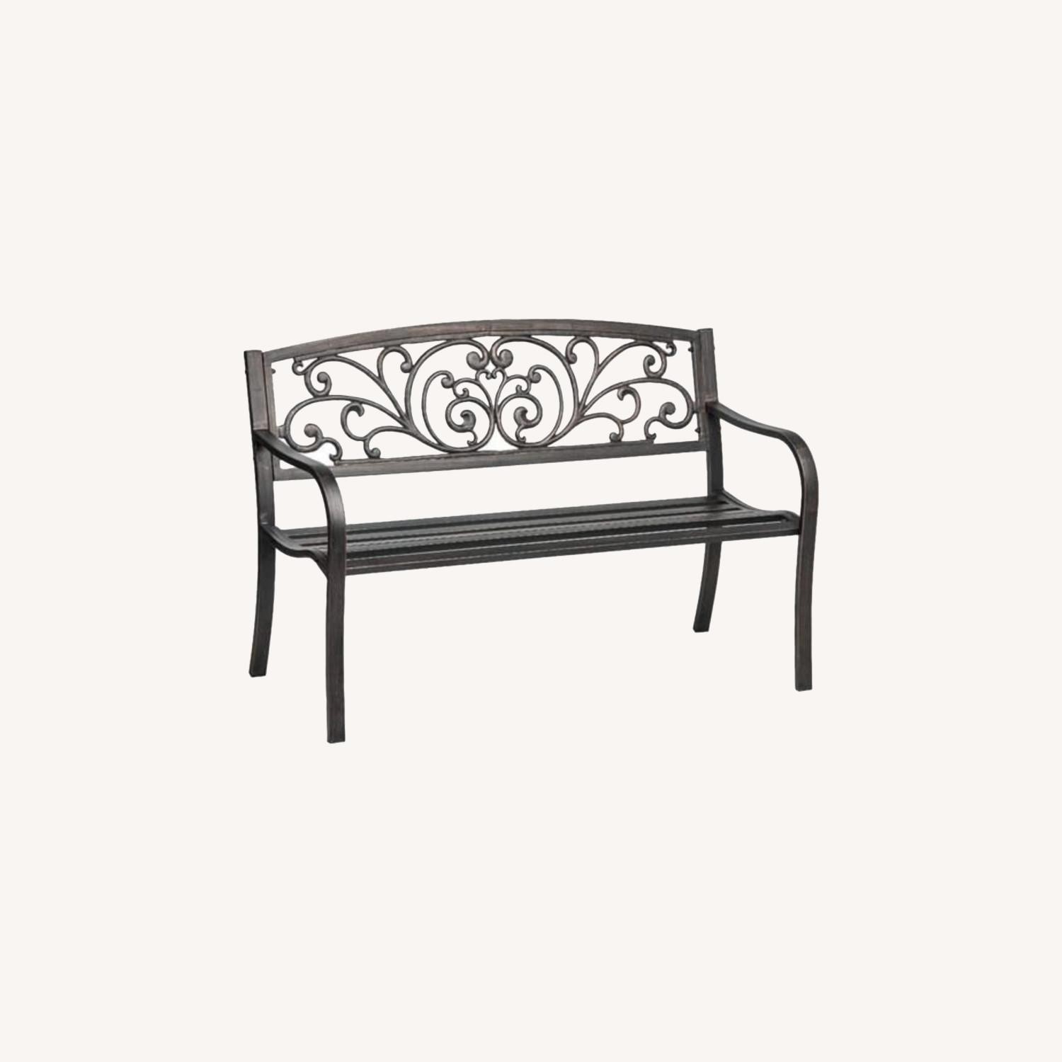 Cast Iron and Powder Coated Steel Ivy Bench