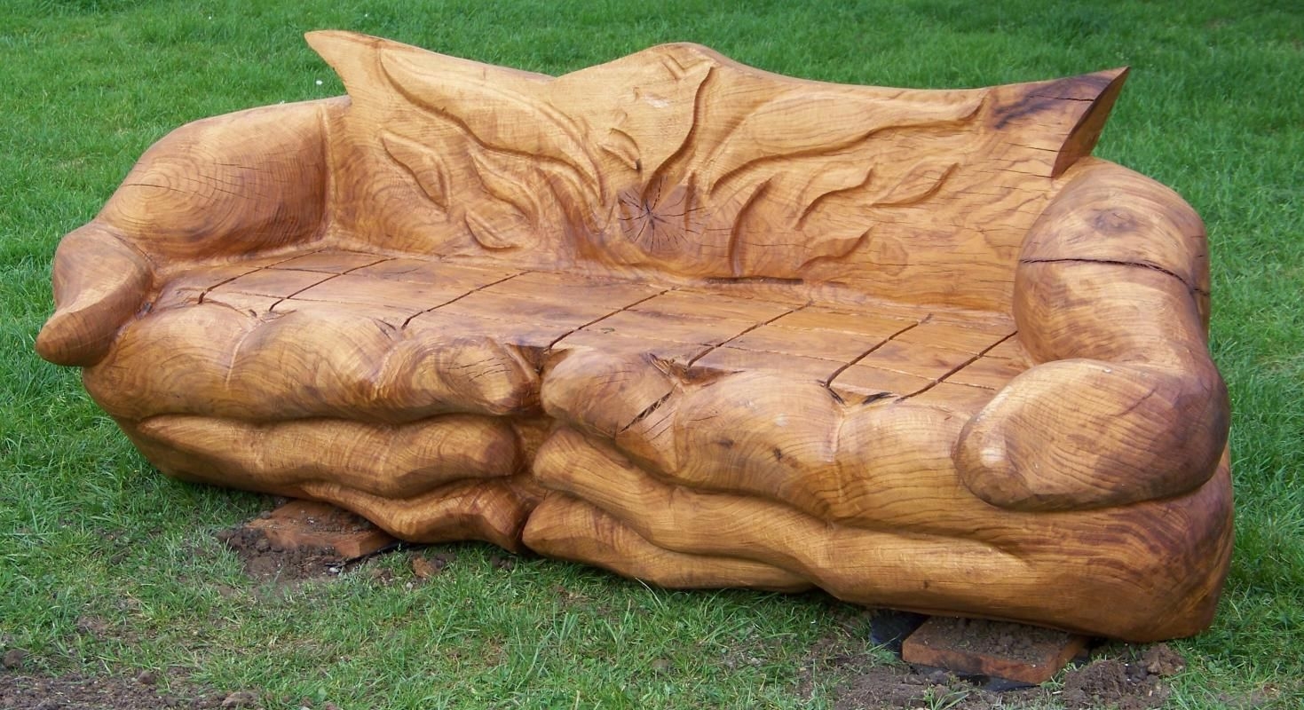 Chainsaw carved benches