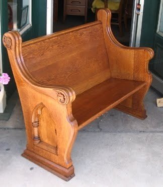 Church pew use to have a deacons bench miss it