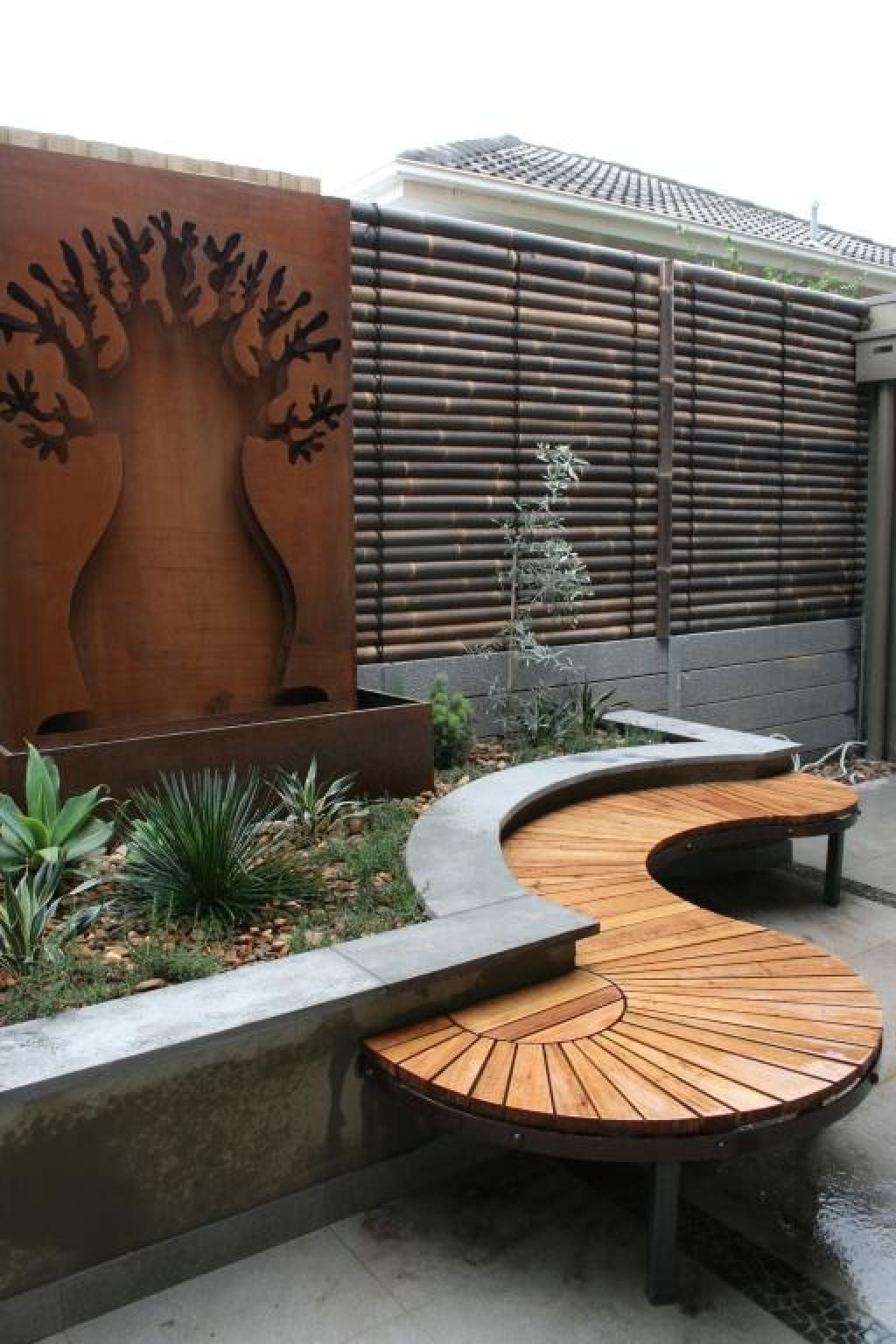 Curved benches outdoor 3