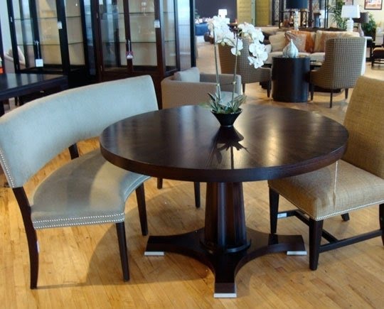 Dining table bench with back 11