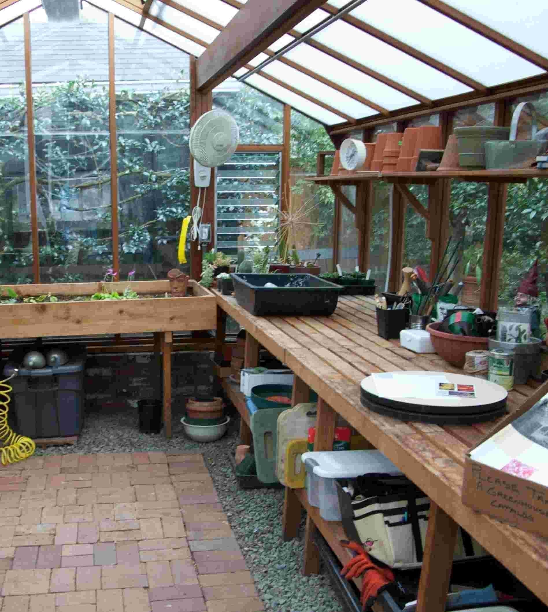 Diy greenhouse shelves