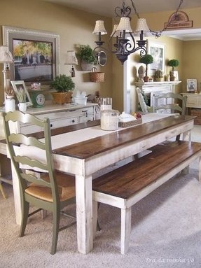 table farmhouse dining bench kitchen tables picnic chairs indoor farm rustic sets decor country charm cottage wood creations benches custom
