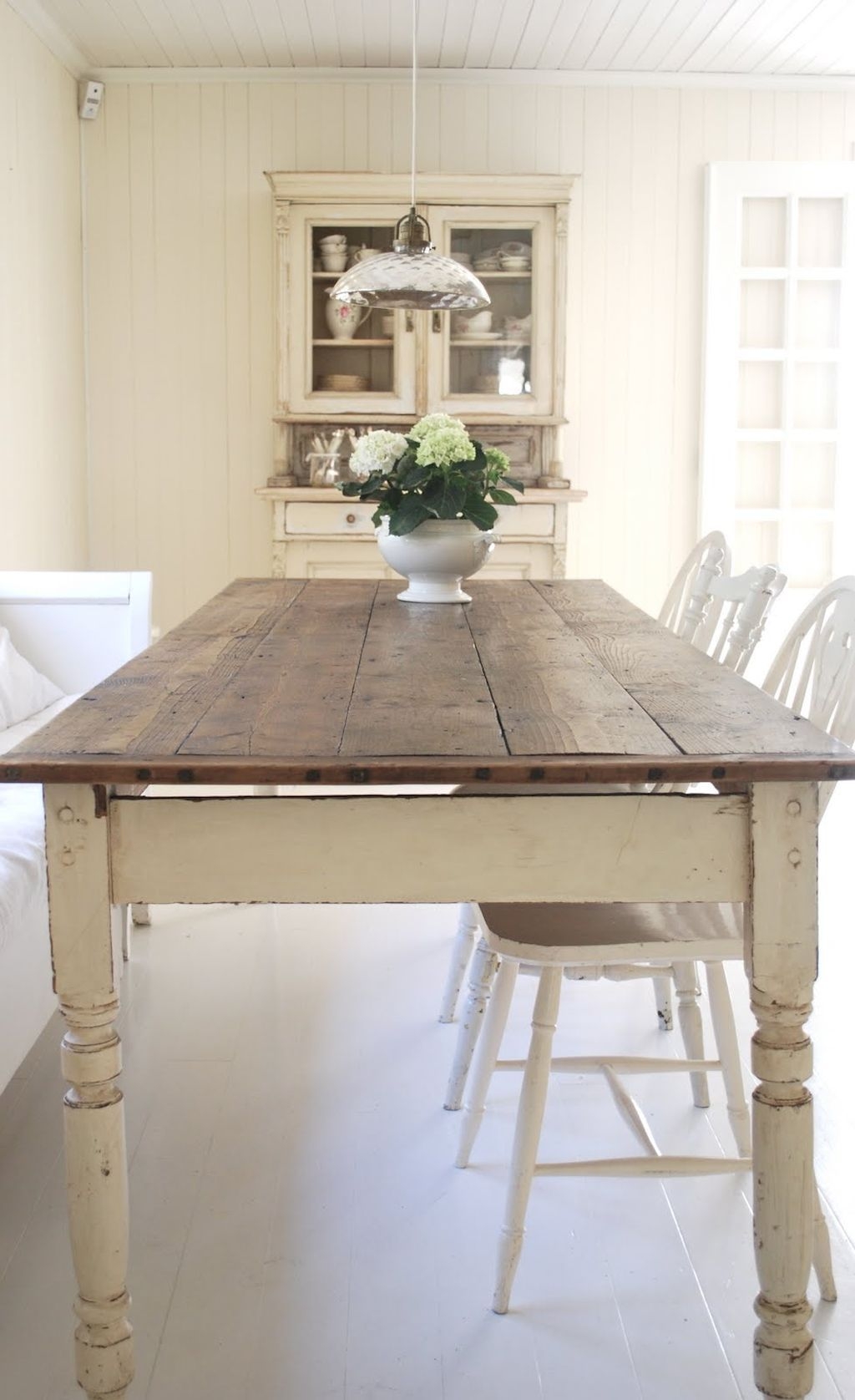 Farmhouse dining table with bench 1