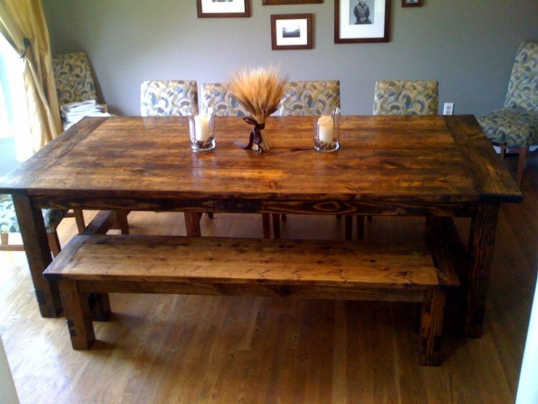 Farmhouse kitchen table with bench