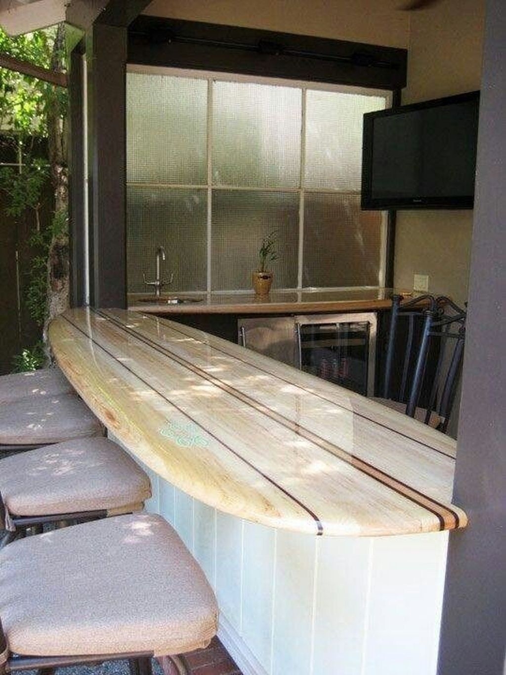 Long breakfast bar table