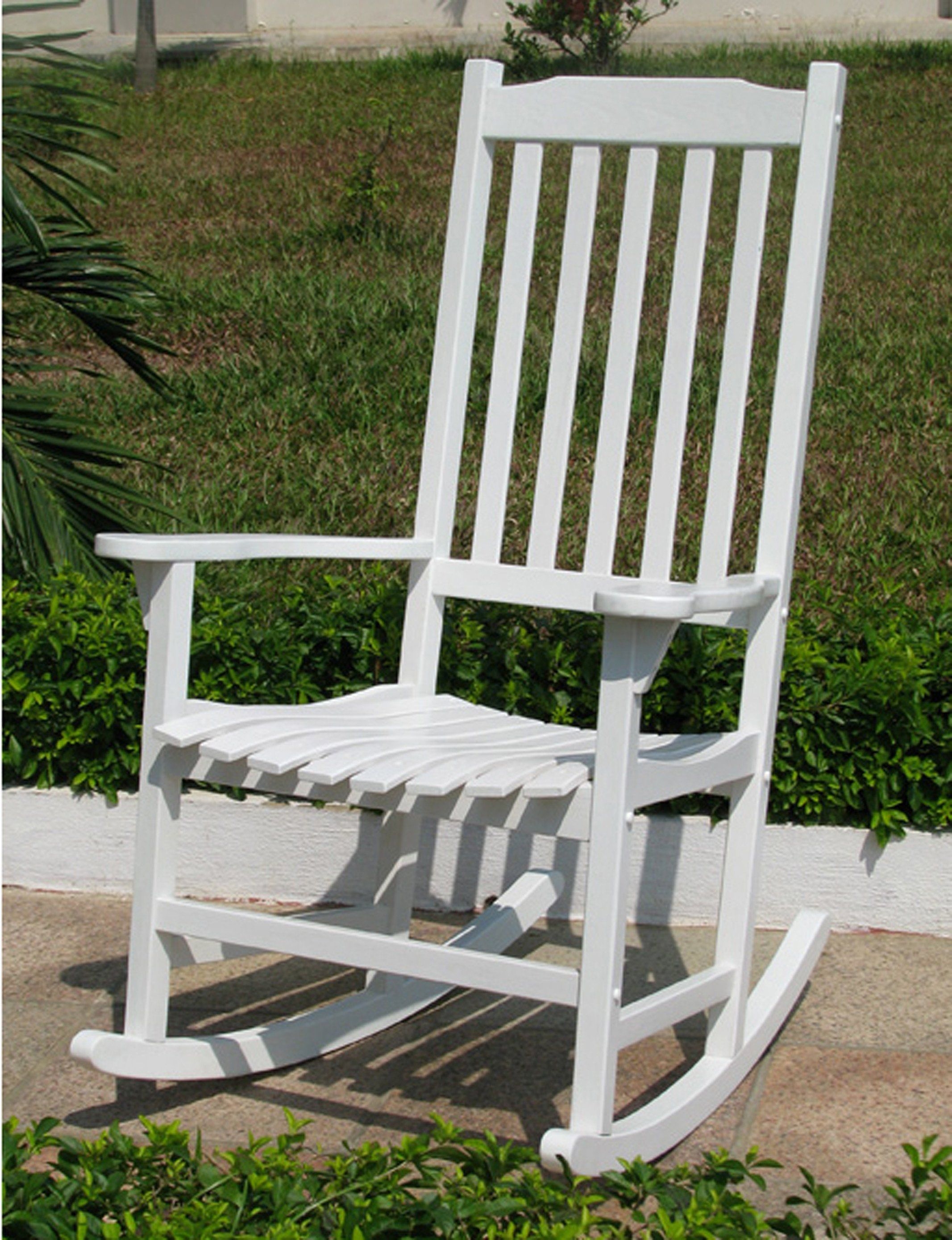 Merry Garden White Paint Traditional Rocking Chair