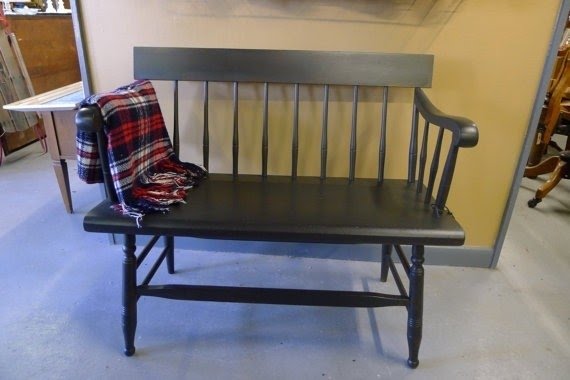 Painted black deacons bench