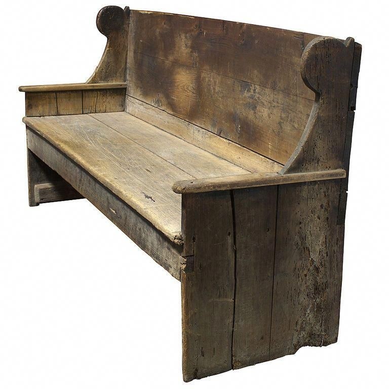 Primitive 18th century wood bench