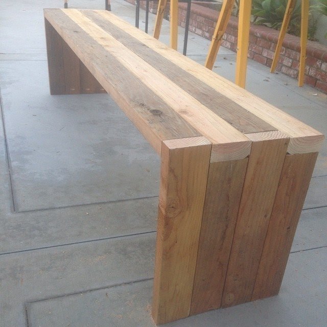 Salvaged wood bench