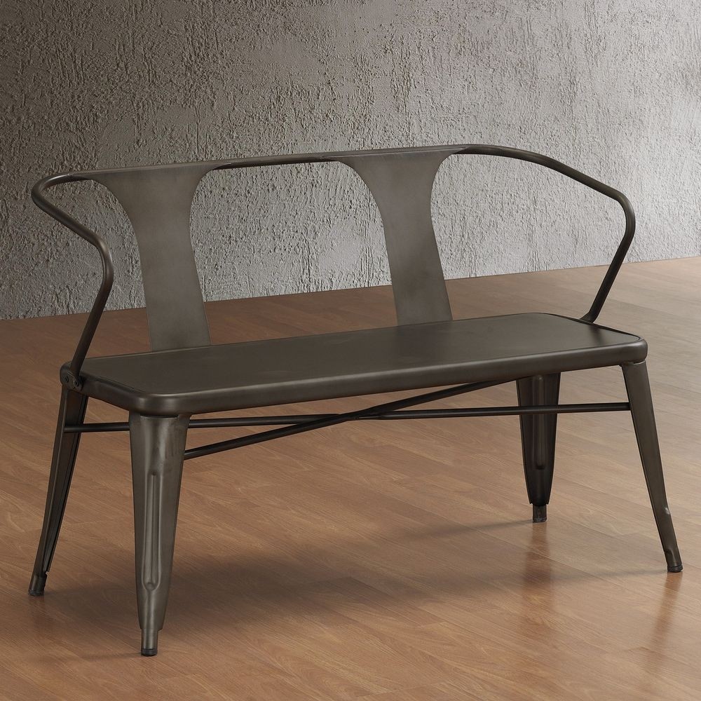 Tabouret vintage metal bench with back in love with this