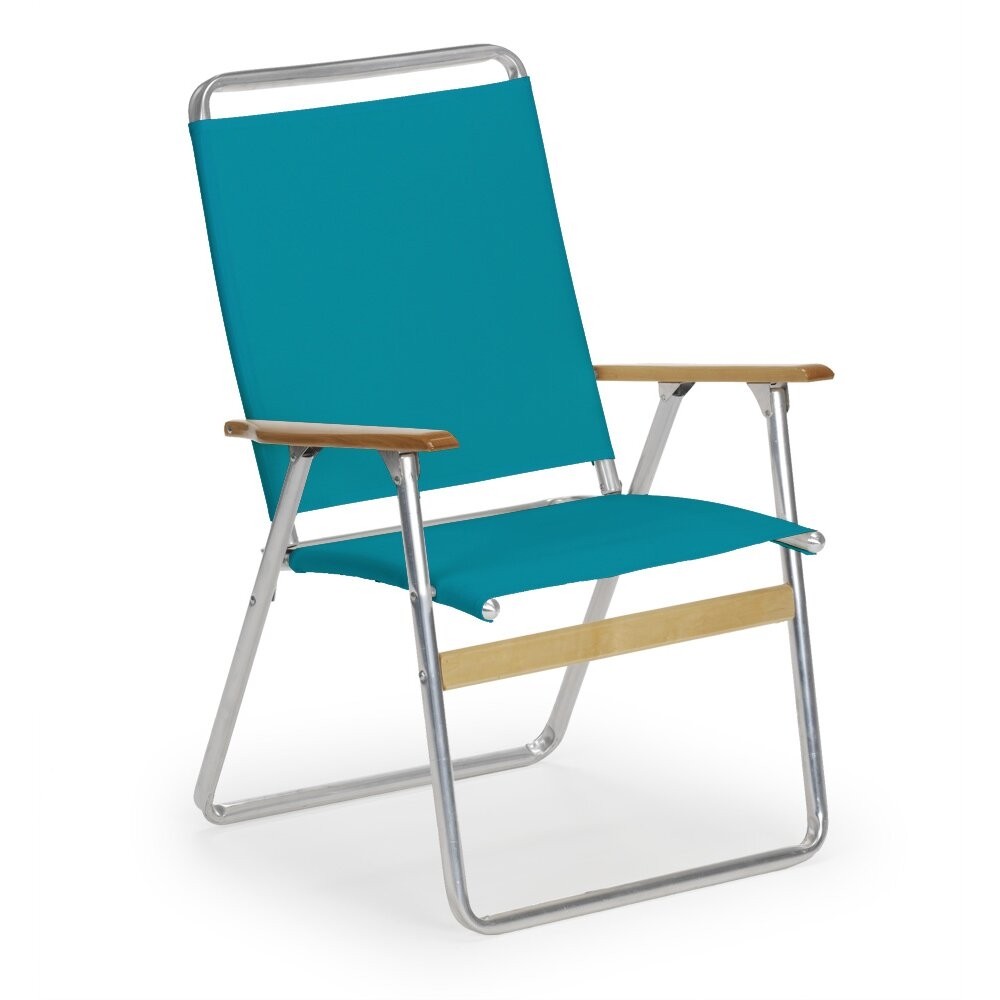 Telescope Casual Easy In and Out High Back Folding Beach Arm Chair, Aqua