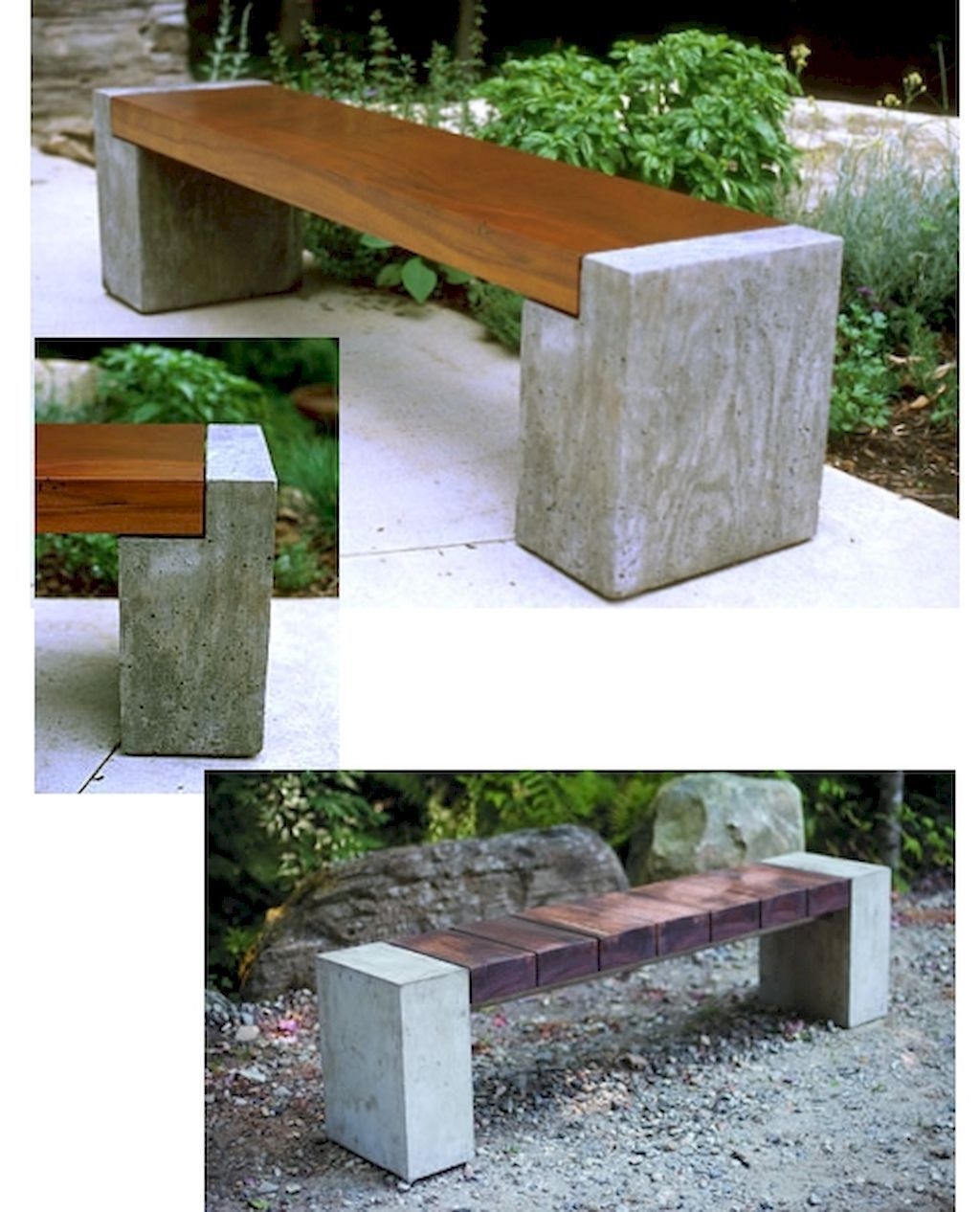 Wood and concrete bench