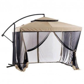 8.5' Square Cantilever Umbrella with Removable Walls - Taupe Sand