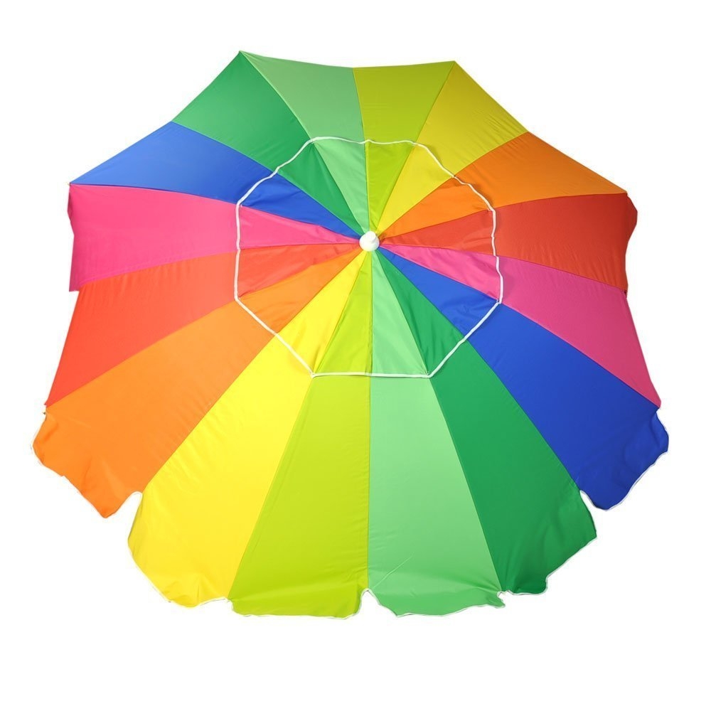 8ft Fiberglass Beach Umbrella UPF 100+ - Heavy Duty