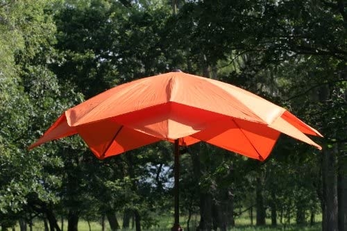 9' Outdoor Lotus Fiberglass Wind Resistant Patio Umbrella - Orange