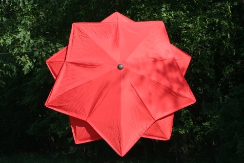 9' Wind Resistant Lotus Fiberglass Patio Umbrella - Red