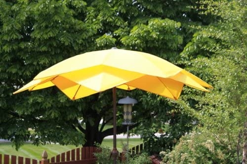 9' Wind Resistant Lotus Fiberglass Patio Umbrella - Yellow