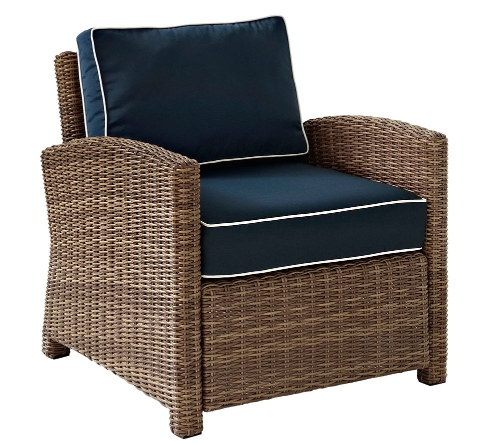 Biltmore Rattan Wicker Navy Cushion Outdoor Armchair