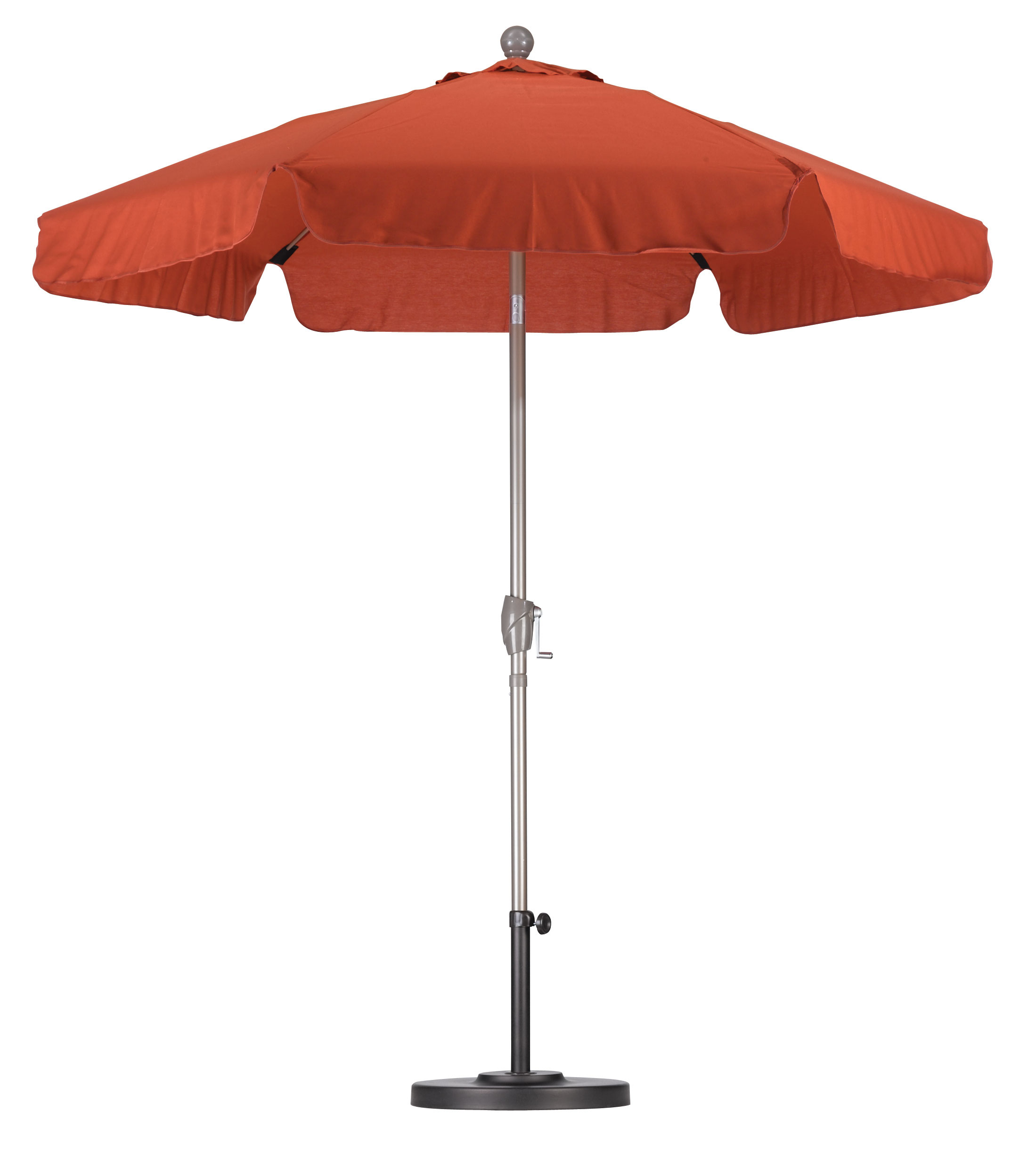 California Umbrella 7-1/2-Feet Wind Resistance Fiberglass Rib Push Button Aluminum Market Umbrella with 3-Way Tilt, Brick Red