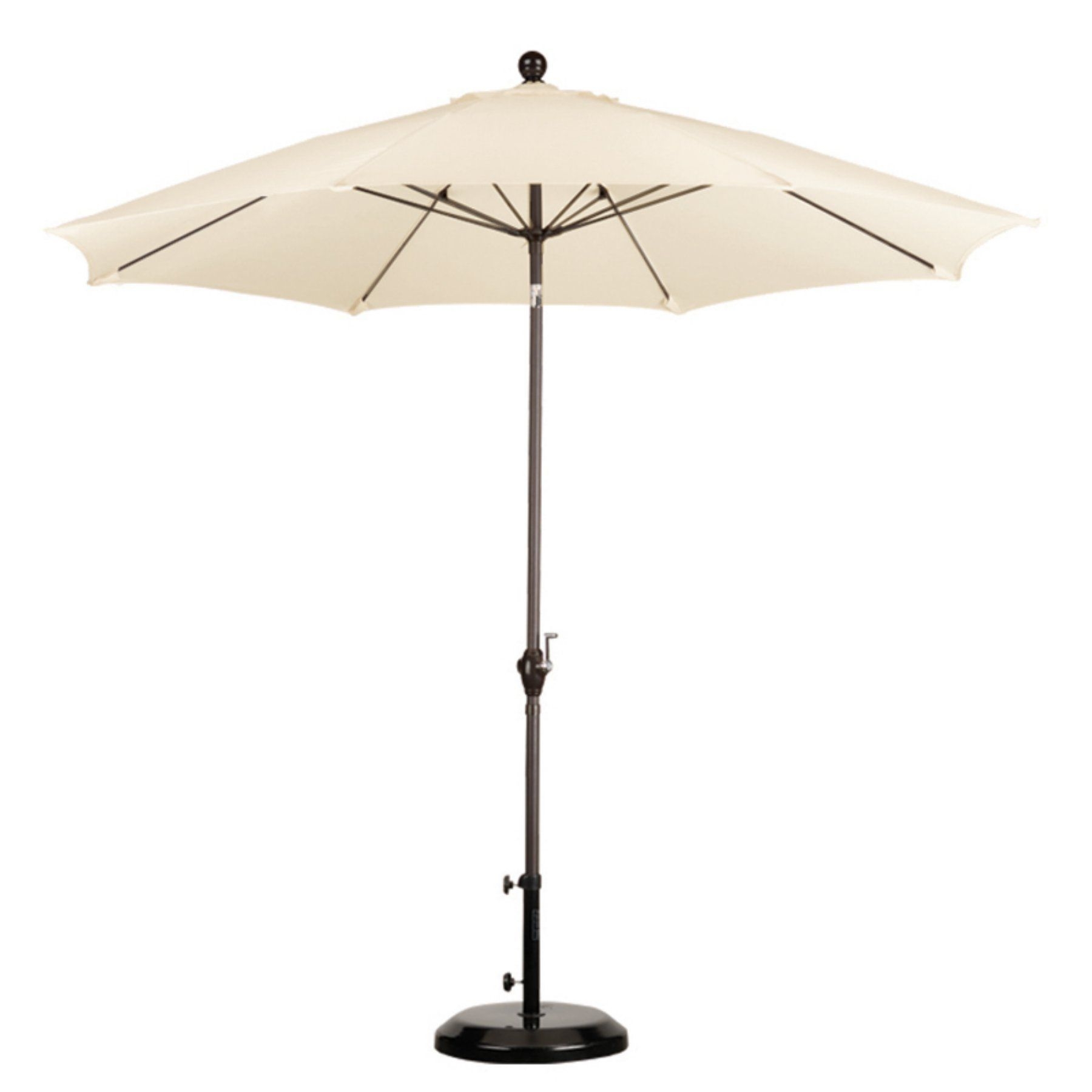 California Umbrella 9-Feet Polyester Wind Resistance Fiberglass Rib Push Button Tilt Aluminum Market Umbrella