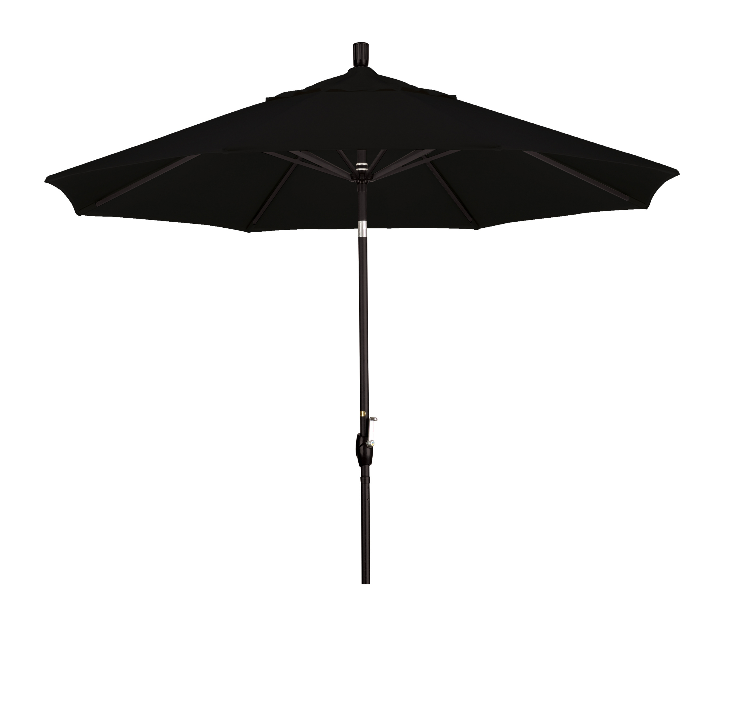 California Umbrella 9-Feet Sunbrella Fabric Aluminum Push Button Tilt Market Umbrella with Black Pole, Jockey Red