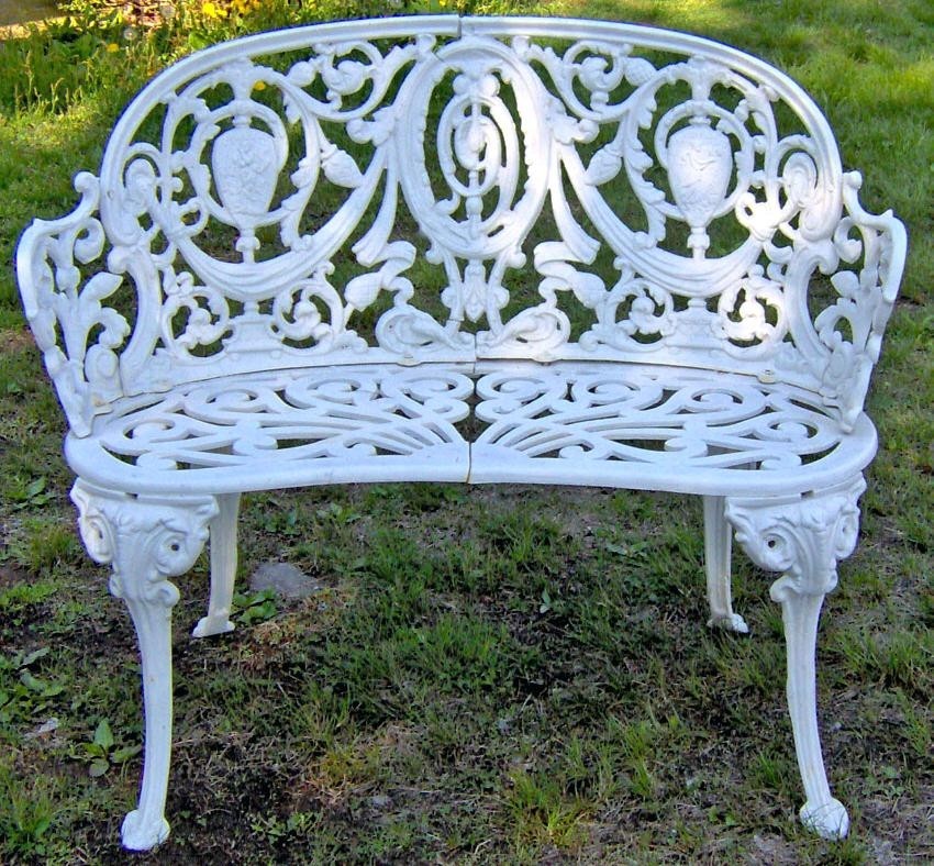 Cast iron outdoor bench