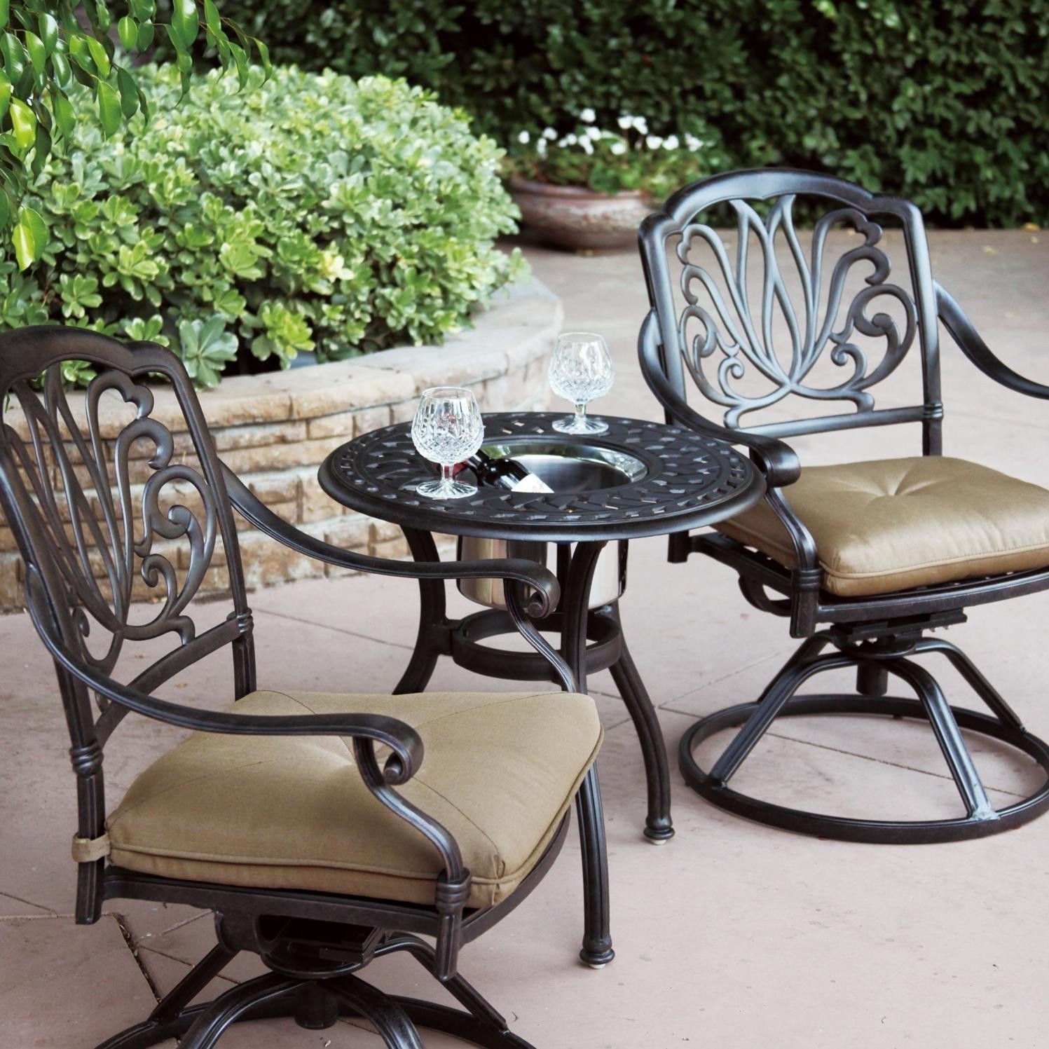 3 piece wrought iron patio set