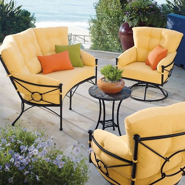 Kennedy outdoor seating in cornsilk the color of the sunshine
