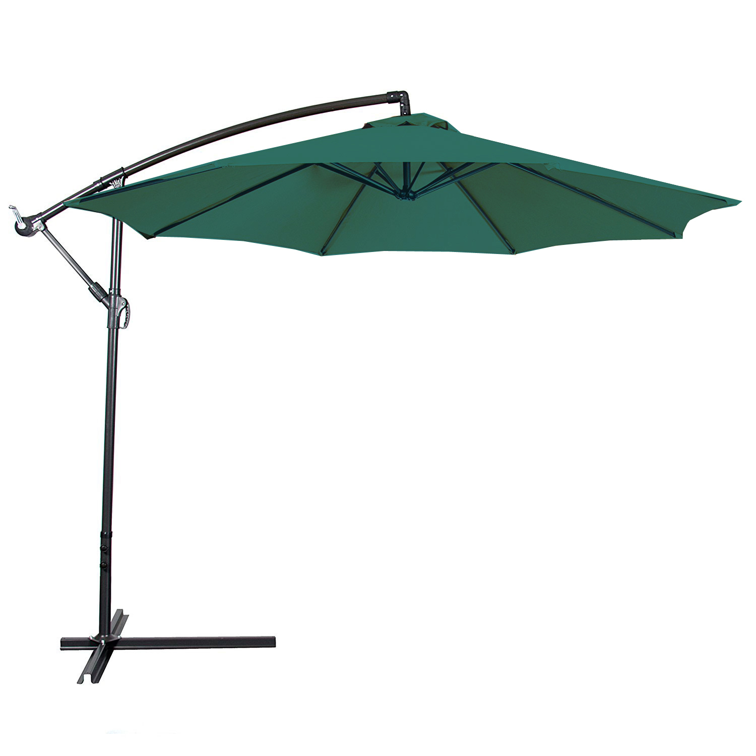 New Deluxe Burgundy 10' Offset Patio Umbrella Off Set Outdoor Market Umbrella