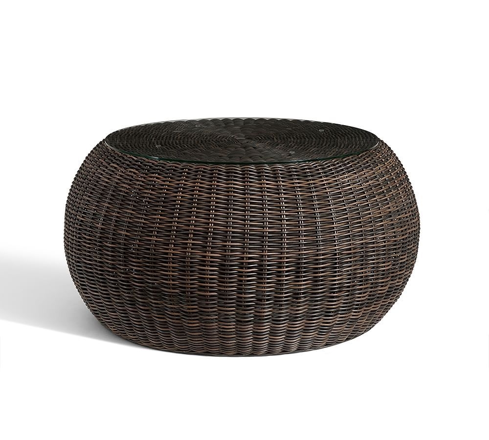 Torrey all weather wicker accent table pouf