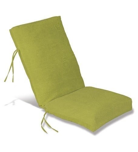 Weather-Resistant Outdoor Classic Highback Chair Cushion with Ties, 46" x 20"; hinged 19" from the bottom, in Lakeside Jacobean