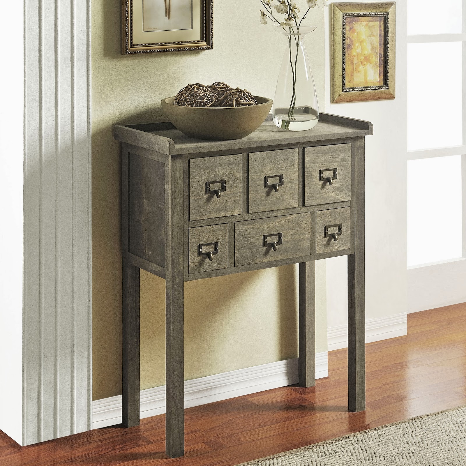6 Drawer Accent Console Table